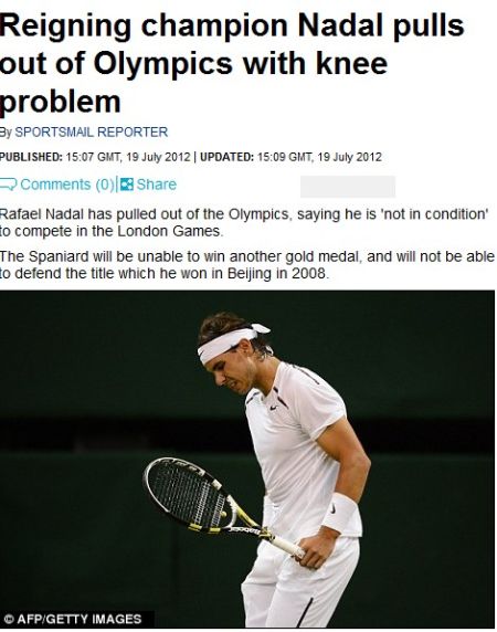 納達(dá)爾因傷退出倫敦奧運(yùn) 納達(dá)爾因傷退出倫敦奧運(yùn)