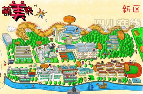 學(xué)長手繪萌版校園地圖 卡通人物帶你"逛"川農(nóng) 學(xué)長手繪萌版校園地圖 卡通人物帶你"逛"川農(nóng)