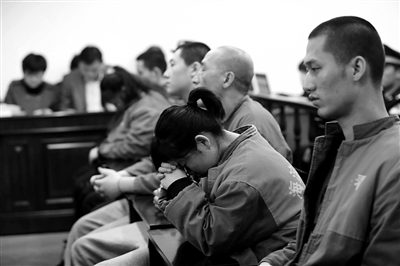 昨日，因涉嫌誘騙男網(wǎng)友進(jìn)行高額消費，海淀區(qū)一咖啡廳負(fù)責(zé)人及“吧女”等14人受審。新京報記者 王貴彬 攝