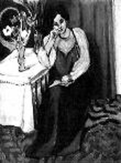 馬蒂斯的《穿著黃、白服裝閱讀的女孩》