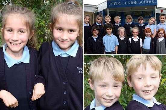 英國(guó)又有7對(duì)雙胞胎進(jìn)入了同一所小學(xué)，讓人看花了眼。