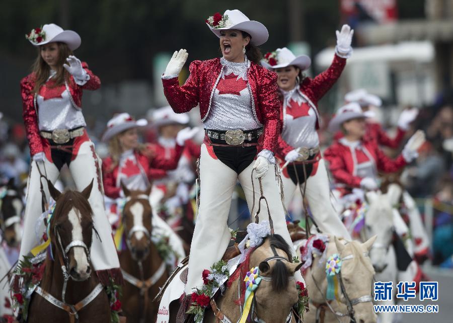 美國(guó)帕薩迪納舉行第124屆玫瑰花車游行 美國(guó)帕薩迪納舉行第124屆玫瑰花車游行