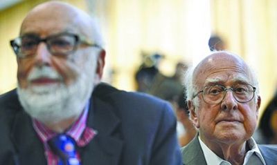 比利時(shí)科學(xué)家恩勒特（左）和英國科學(xué)家希格斯（右）有望獲得諾貝爾物理學(xué)獎(jiǎng)。