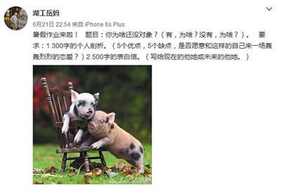 岳馨鈺在自己的個人微博上布置暑假作業(yè)。微博截圖