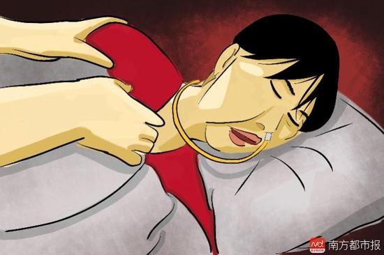 妻子張津華再沒能醒來，這個正處盛年、愛美又能干的女人變?yōu)榱酥参锶耍诖采弦惶删拍?，容顏已枯朽。（畫作者：羅逸爵）