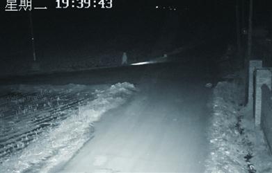 10歲男孩一個人打著手電走在鄉(xiāng)間公路上。 警方供圖