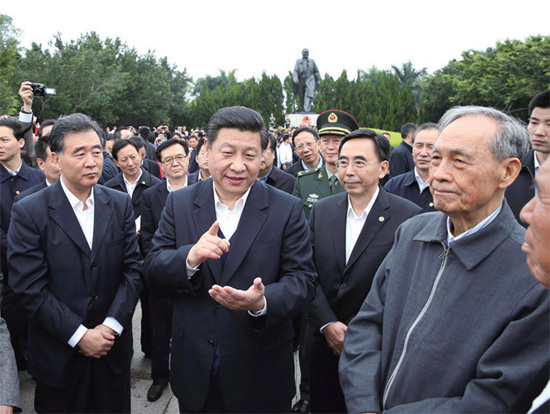 2012 年12 月，習(xí)近平任中共中央總書記后首次離京，即到改革前沿的廣東考察