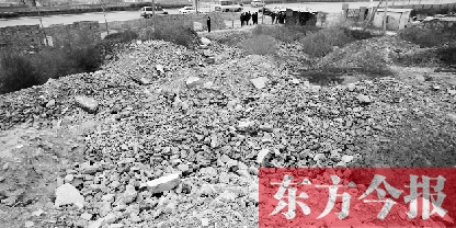 昨日，鄭州市107輔道花園口鎮(zhèn)大廟村，綿延數(shù)公里的城中村拆遷后遺留的建筑垃圾
