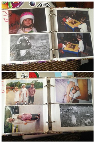 圖五：這位老爹最神的是，把一棵蘑菇的照片放進了家庭相冊里，真正地作為家人來對待。