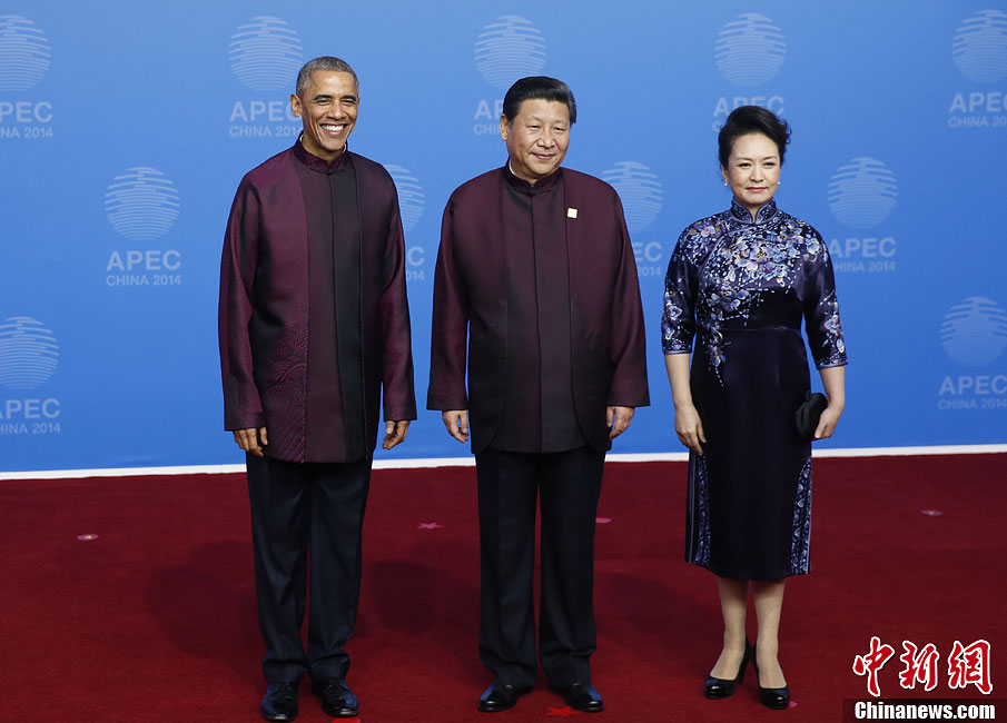 圖為習近平夫婦歡迎美國總統(tǒng)奧巴馬。中新社發(fā) 杜洋 攝