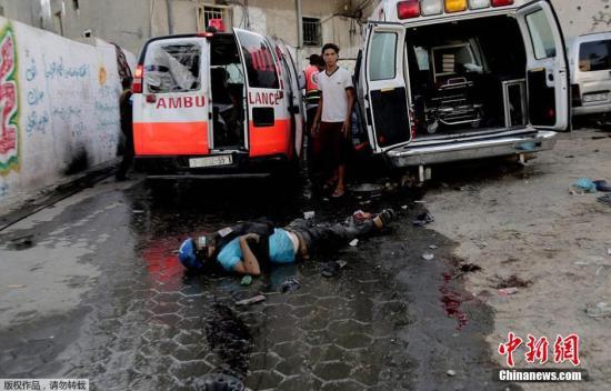 資料圖：加沙，以色列戰(zhàn)機(jī)轟炸一處市場(chǎng)，造成至少17名巴勒斯坦人死亡，200多人受傷。