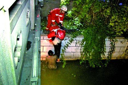 男子水中托舉墜河愛(ài)犬兩小時(shí) 消防員:狗會(huì)游泳