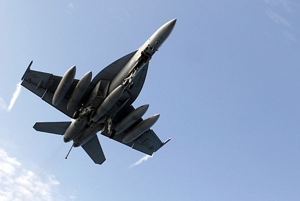 資料圖：美軍F/A-18艦載機。